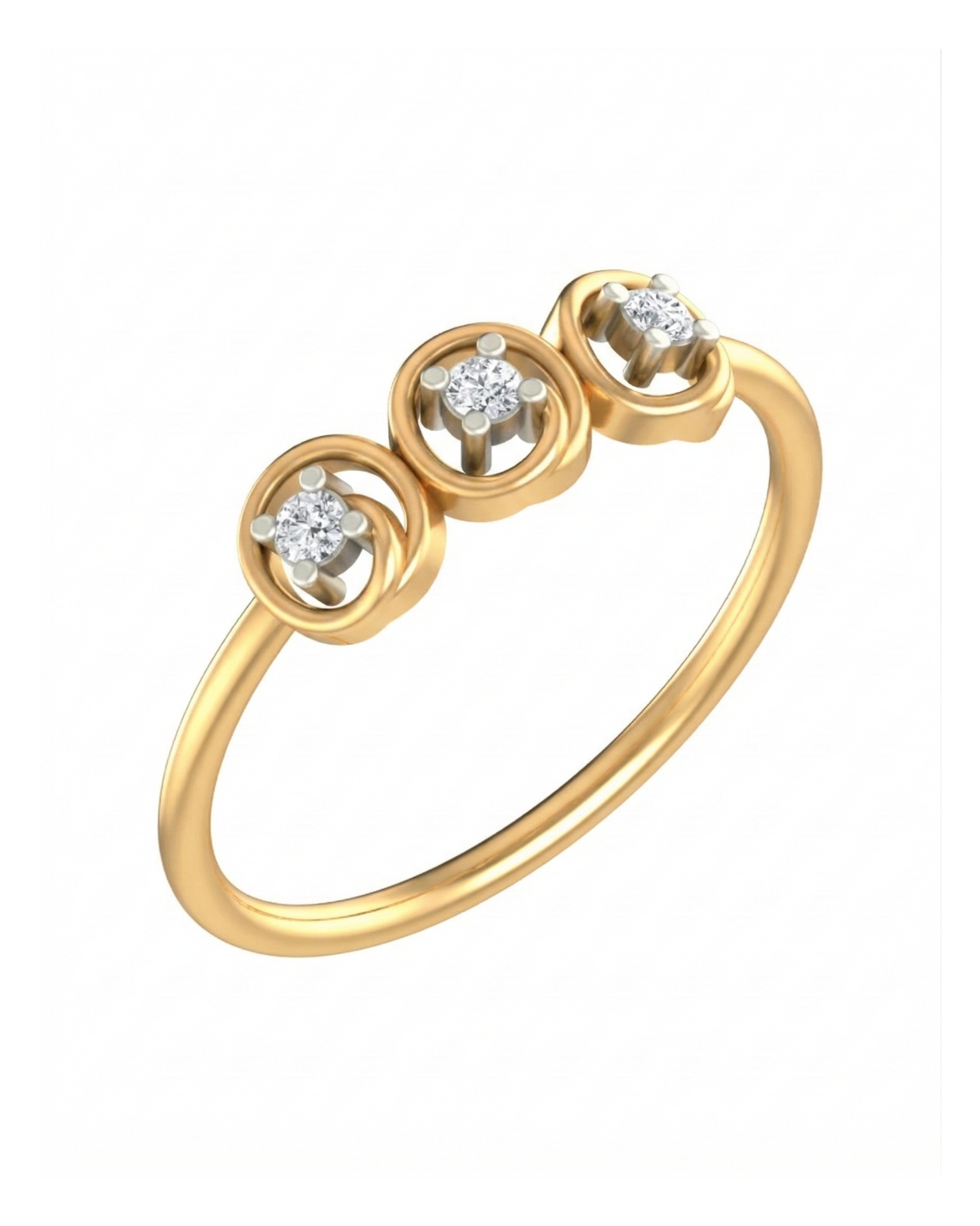 18K Gold & Diamond Dailywear Ring For Women KRB10122-A