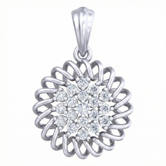 18K Gold & Diamond Floral Pendent Set KRB40078P