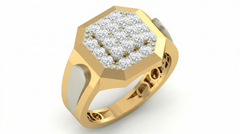 18K Gold & Diamond Band Ring For Men KRA60217