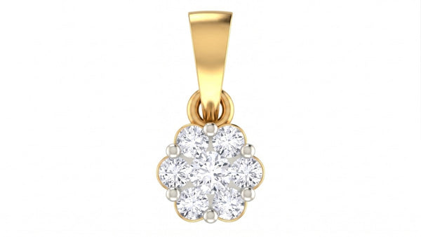 Gold & Diamond Floral Pendant Set KRC40705