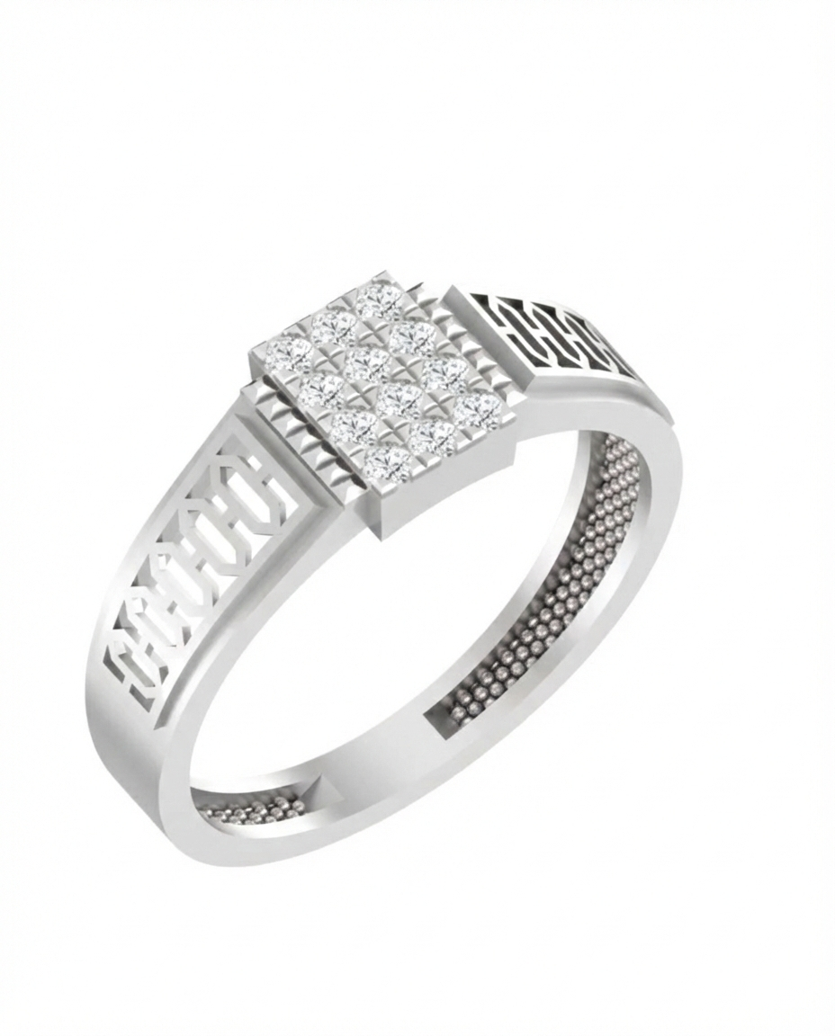 18K Gold & Diamond Band Ring For Men PRA60285