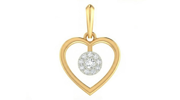 Gold & Diamond Heart Pendant Set KRC40586