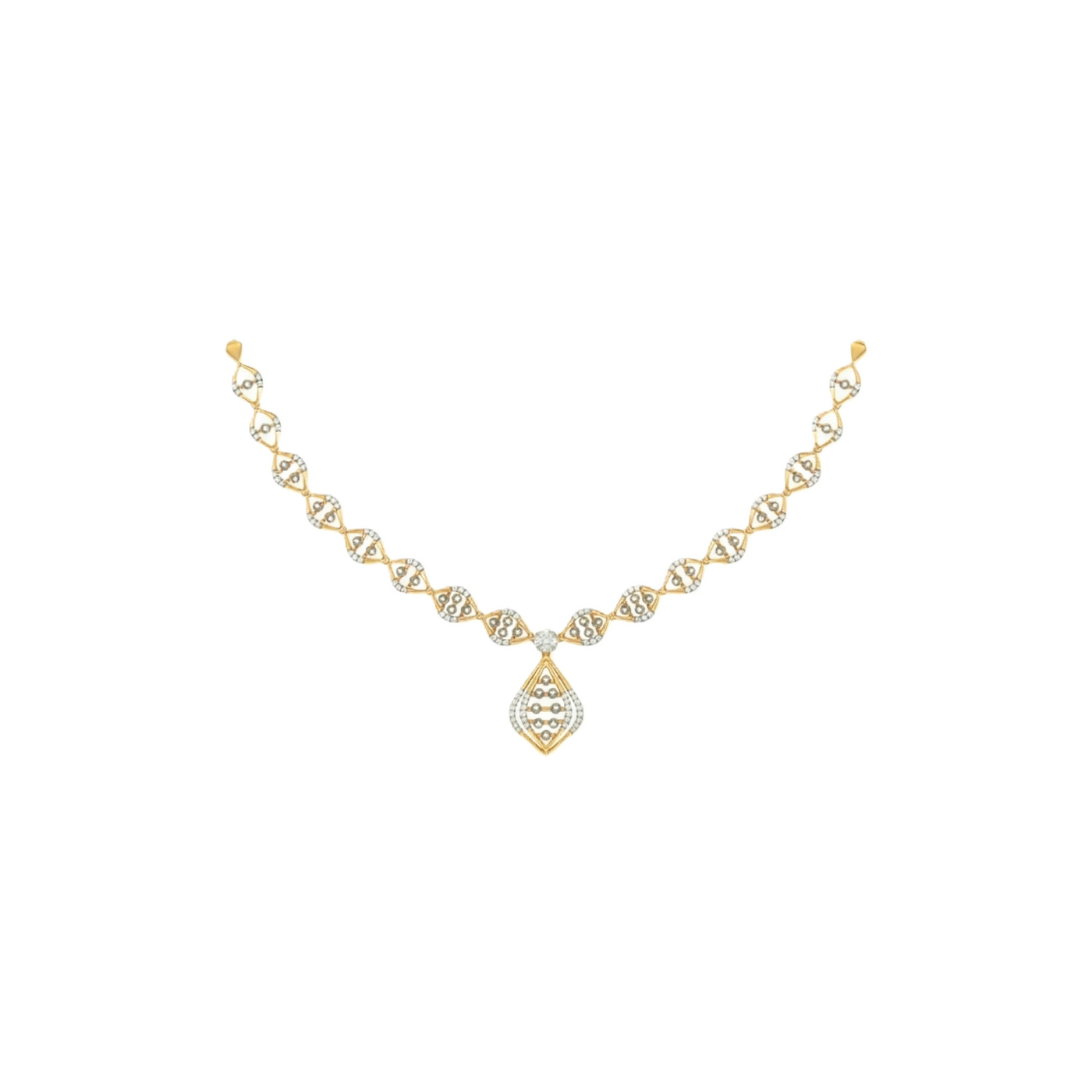 Gold & Diamond Lightweight Necklace Set KRB60022