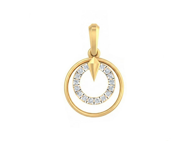 Gold & Diamond Round-Shaped Pendant KRB40216
