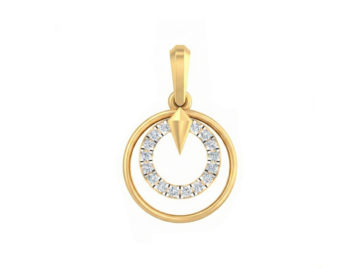 Gold & Diamond Round-Shaped Pendant KRB40216