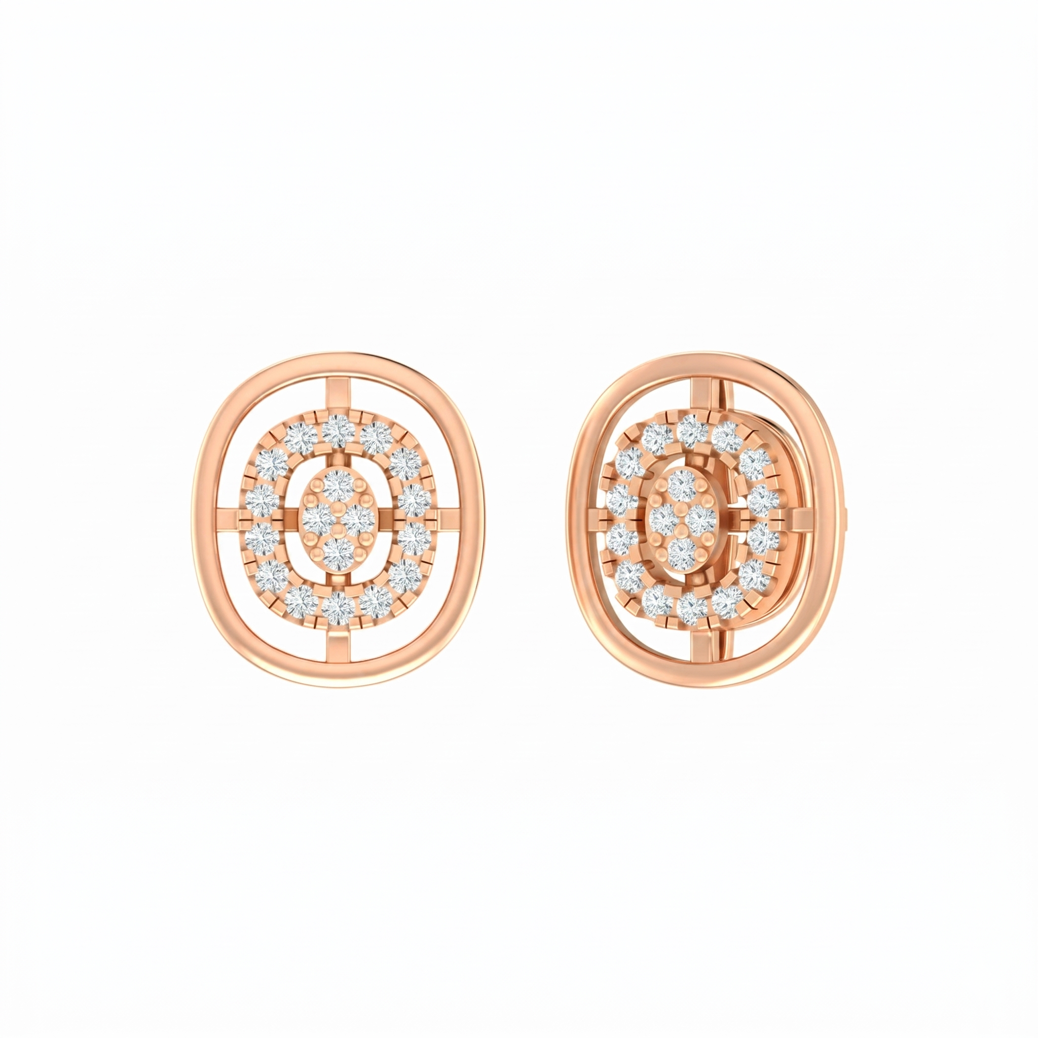 Rose Gold Diamond Earring | under 40k 