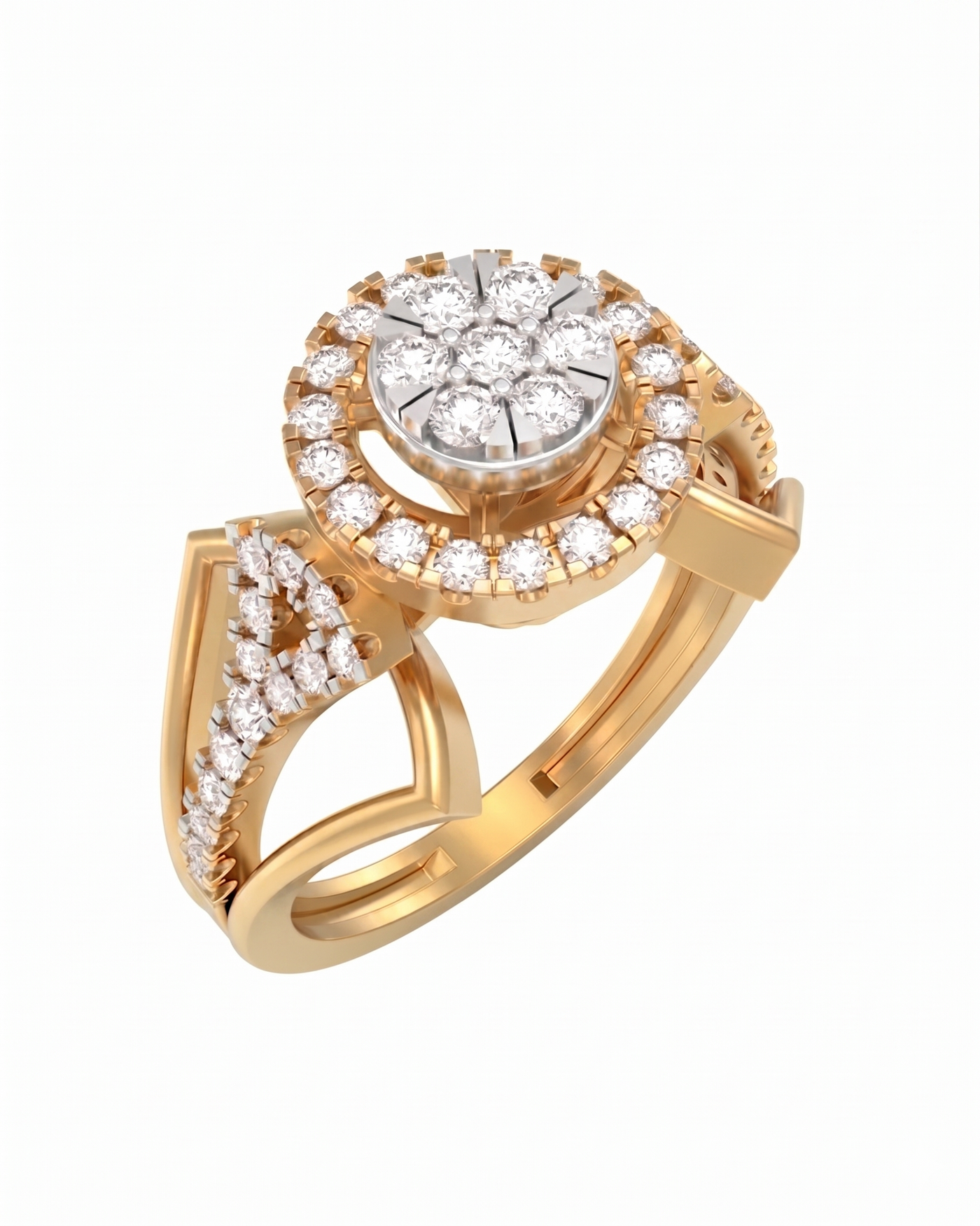 Gold & Diamond Engagement Ring For Women KRC10899