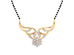 Gold & Diamond Floral Mangalsutra For Women KRB50046