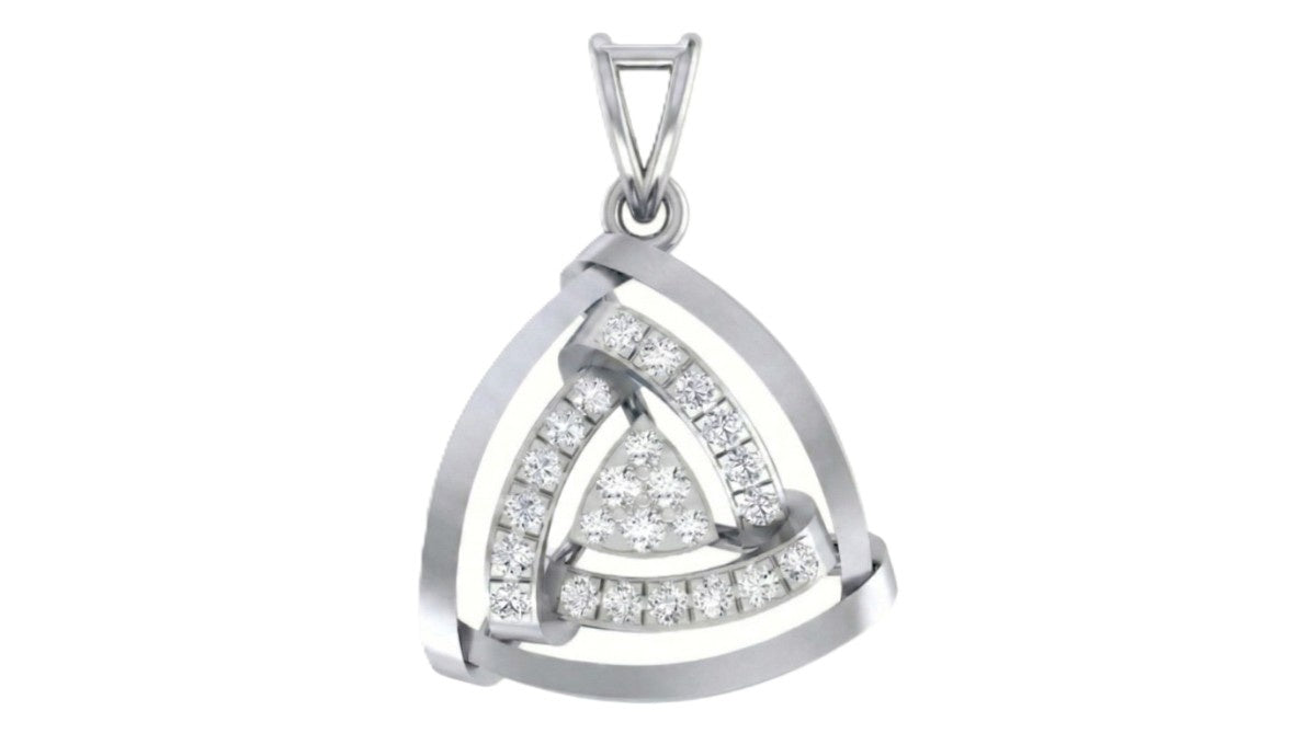 White gold and diamond partywear pendant on white background
