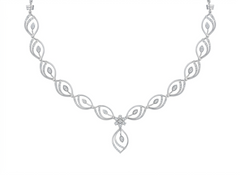14K गोल्ड और डायमंड डेलीवियर नेकलेस सेट KRB44079N-A
