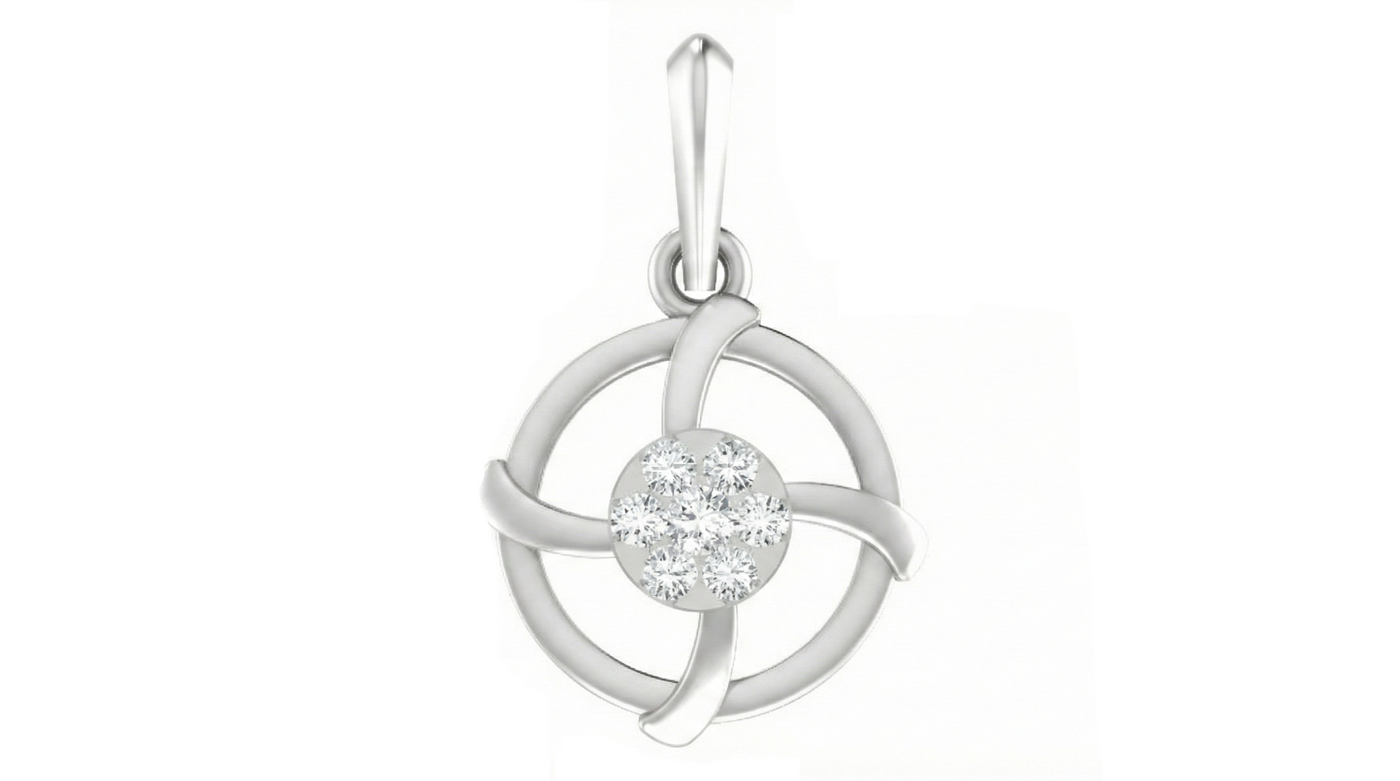 Gold & Diamond Floral Pendant Set KRC40594