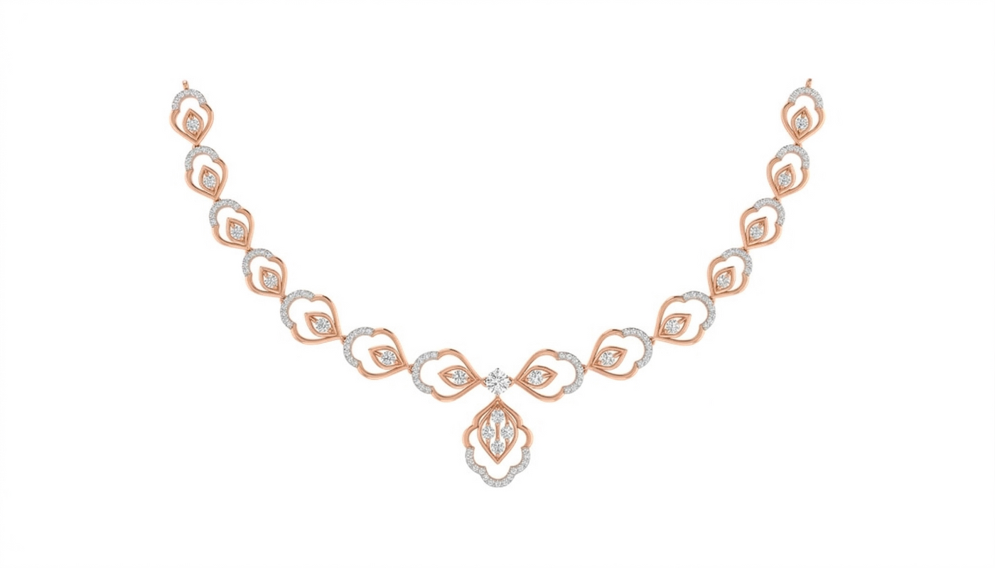 14K Gold & Diamond Lightweight NECKLACE SET KRA44179N