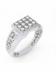 18K Gold & Diamond Engagement Ring For Men KRC60136