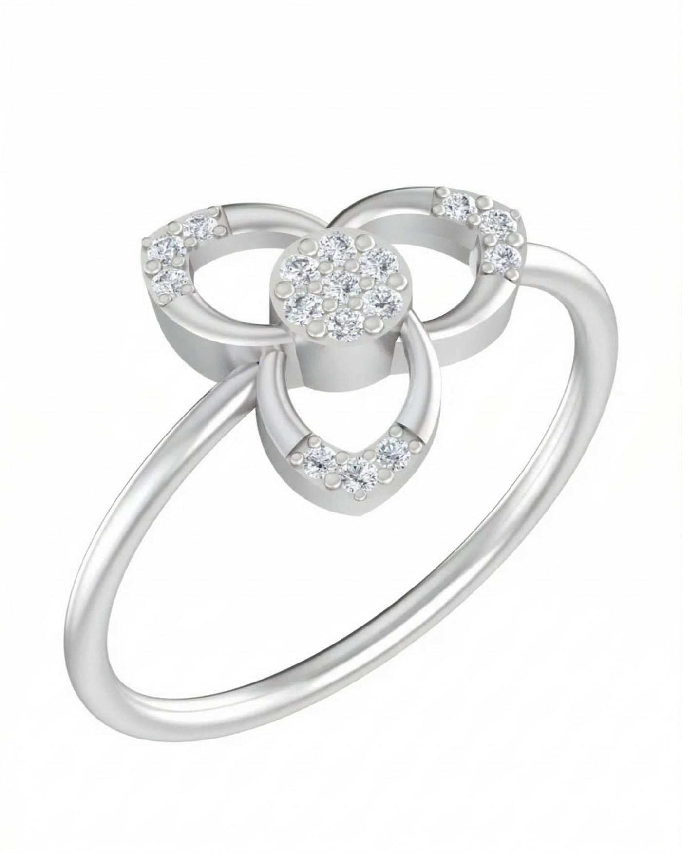 Gold & Diamond Floral Ring For Women KRC10720