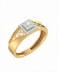 18K Gold & Diamond Band Ring For Men PRA60286