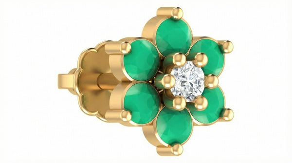 Gold & Diamond Stud Nose Pin KRC80130