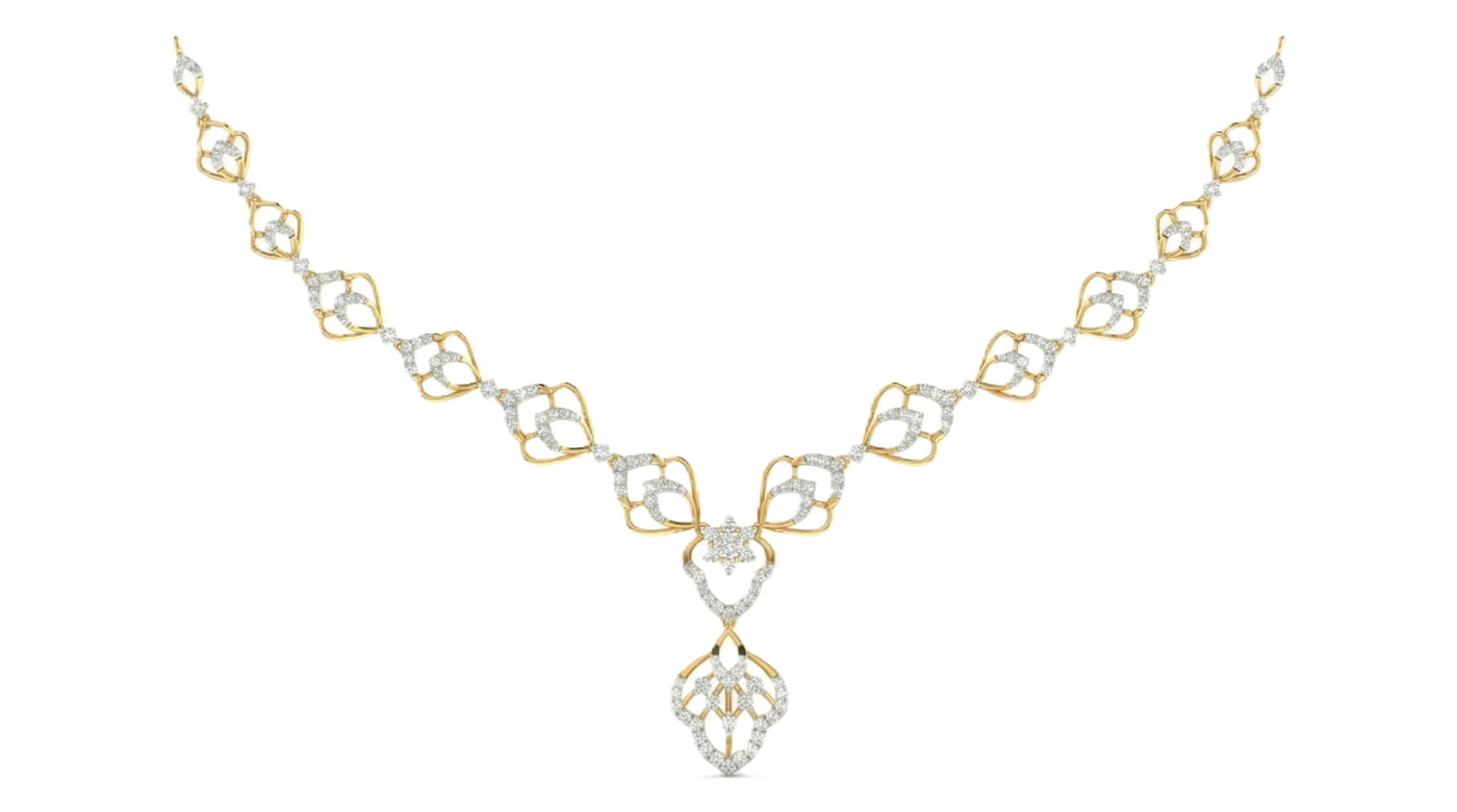 Gold & Diamond Dailywear Necklace Set KRC60089