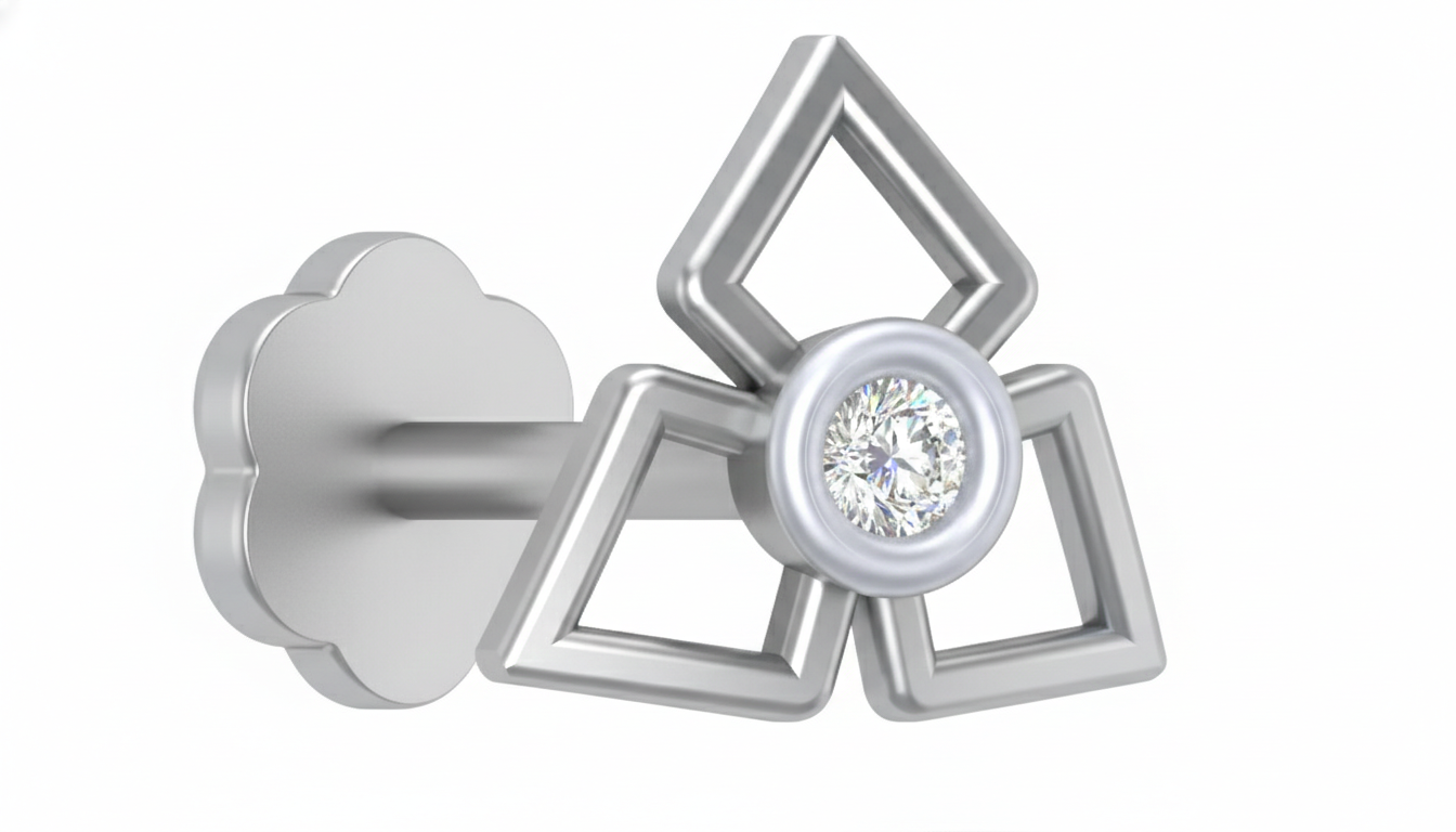 Gold & Diamond Stud Nose Pin KRC80027