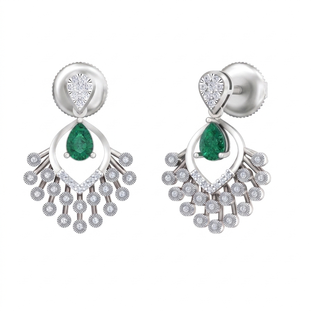 Gold & Diamond Women Chandelier Gemstone Earring KRC60064E