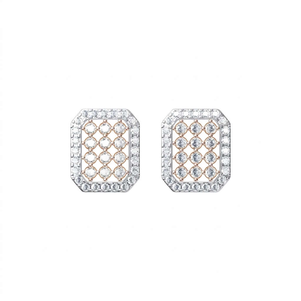 Gold & Diamond Stud Earring For Women KRC30260