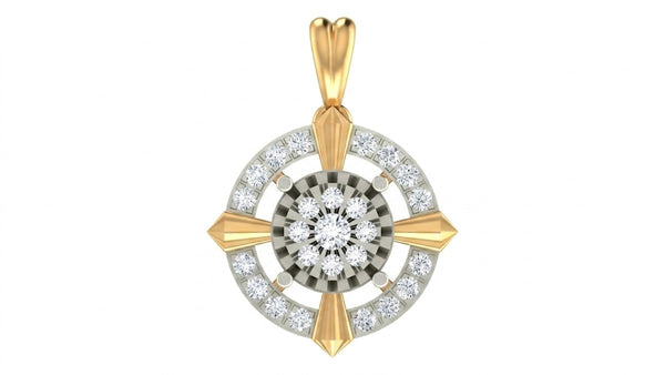 Gold & Diamond Round-Shaped Pendant Set KRC40717
