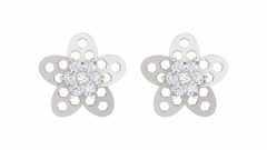 Floral White Gold Diamond Earring | under 40k 