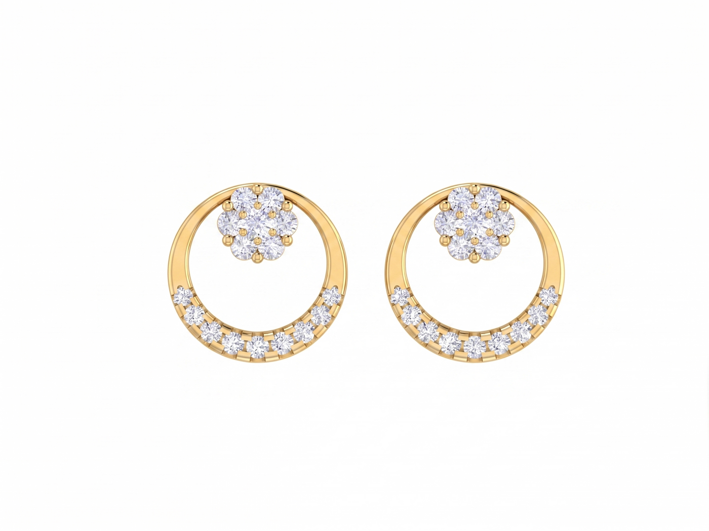 Gold & Diamond Women Stud Earring KRC30252