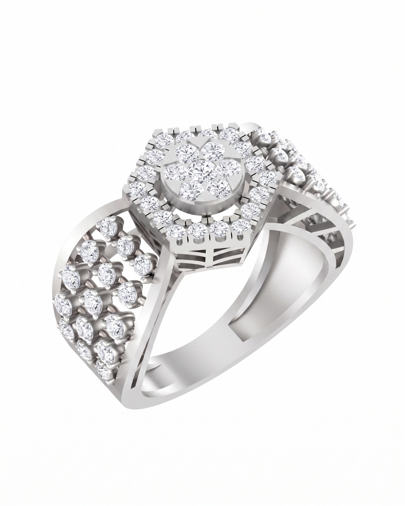 Gold & Diamond Cocktail Ring For Women KRC10534