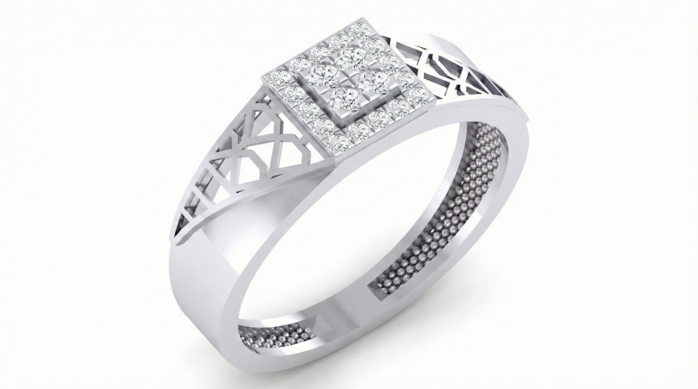 Gold & Diamond Engagement Ring For Men KRC20198
