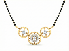 18K Gold & Diamond Beaded Mangalsutra For Women KSK192