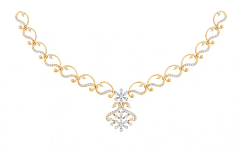 Floral Cluster Diamond Necklace | KRC60092N | Kesav Diamond