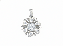 18K Gold & Diamond Floral Pendant Set KRK40100P