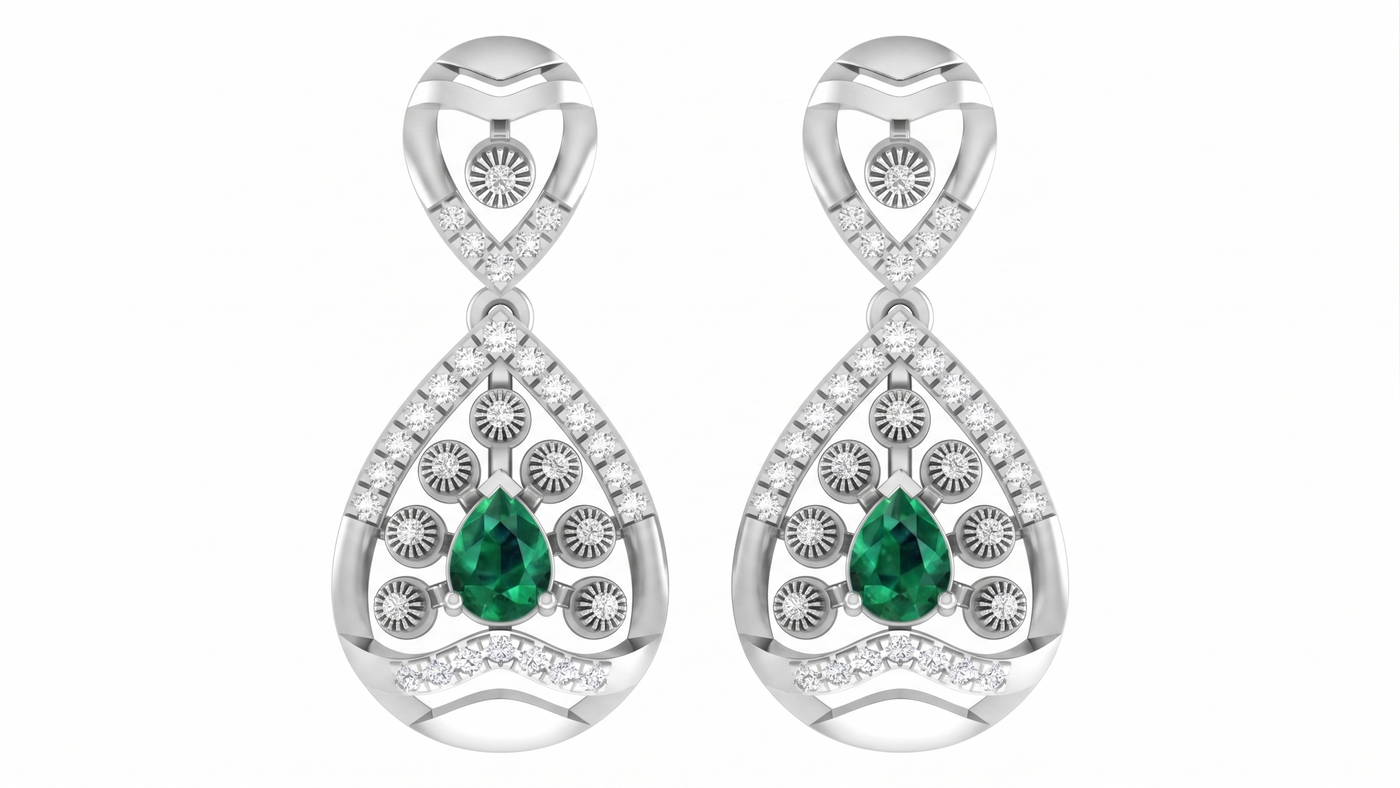 Gold & Diamond Women Gemstone Earring KRC60070E