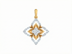 18K Gold & Diamond Floral Pendant Set KRK40199P