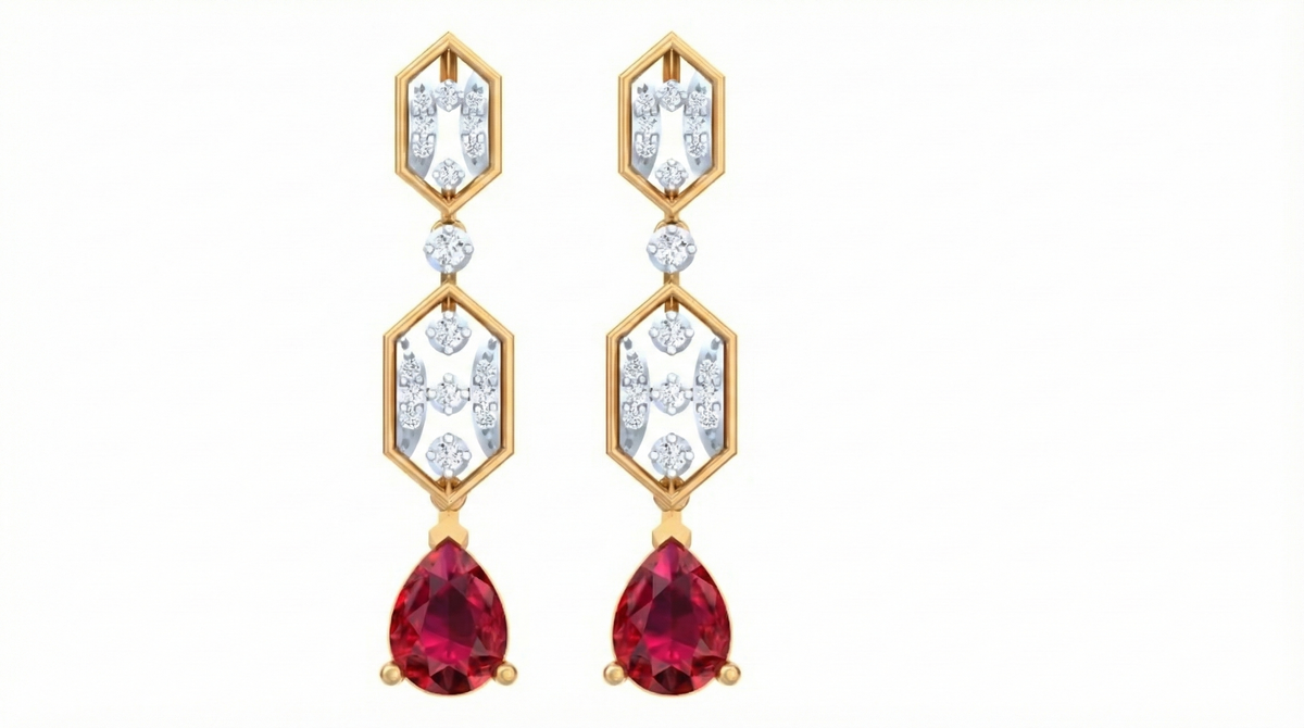 14K Gold & Diamond Women Gemstone Earring KRH44131ER