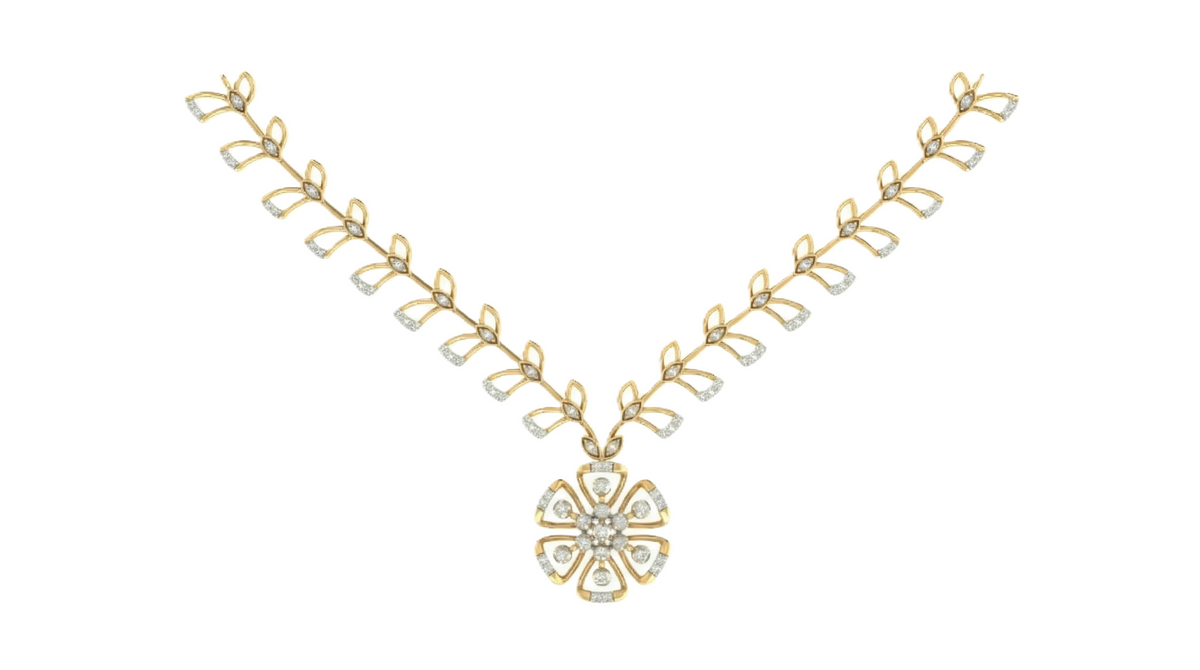14K Gold & Diamond Dailywear Necklace Set KRB44078N-A