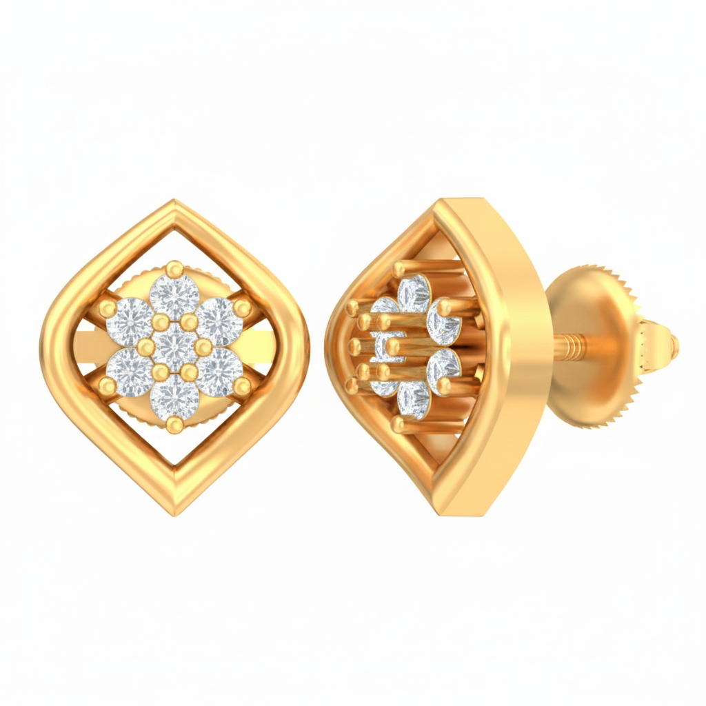18K Gold & Diamond Women Stud Earring KRB40050E