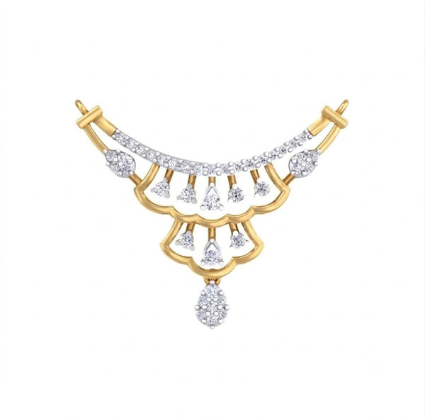 Gold & Diamond Teardrop Mangalsutra | KRC50089 | Kesav Diamond