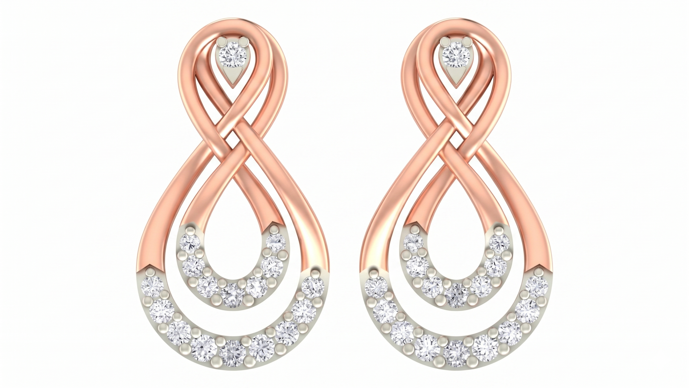 Rose Gold Diamond Earring | under 40k 