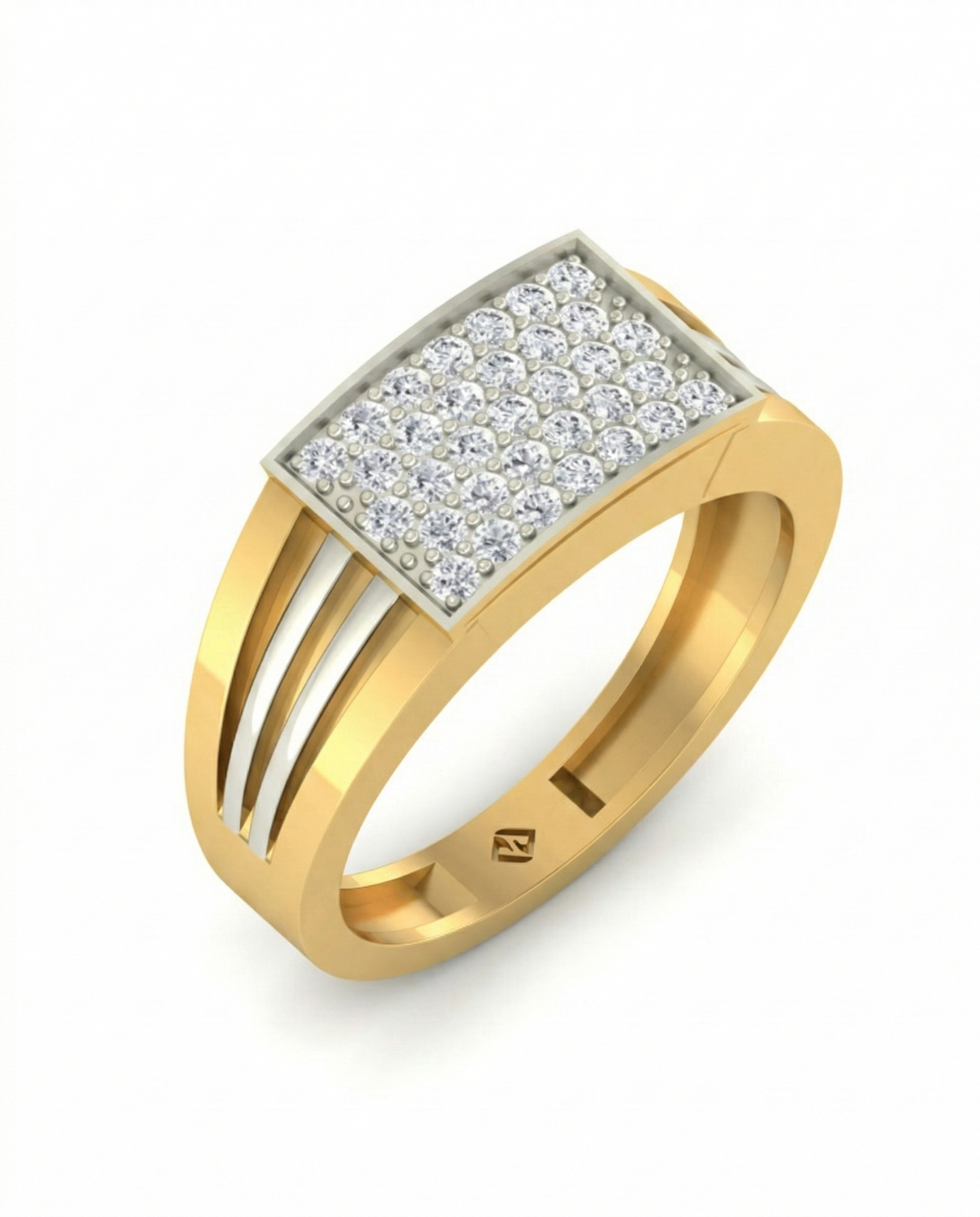 18K Gold & Diamond Band Ring For Men KRA60267