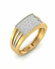 18K Gold & Diamond Band Ring For Men KRA60267