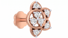 18K गोल्ड और डायमंड स्टड नोज़ पिन KRC80146