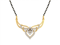 Gold & Diamond Heart Mangalsutra For Women KRB50047
