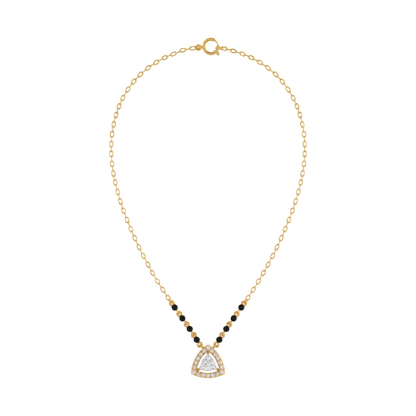 Gold & Diamond Halo Women Mangalsutra | KRC50138 | Kesav Diamond