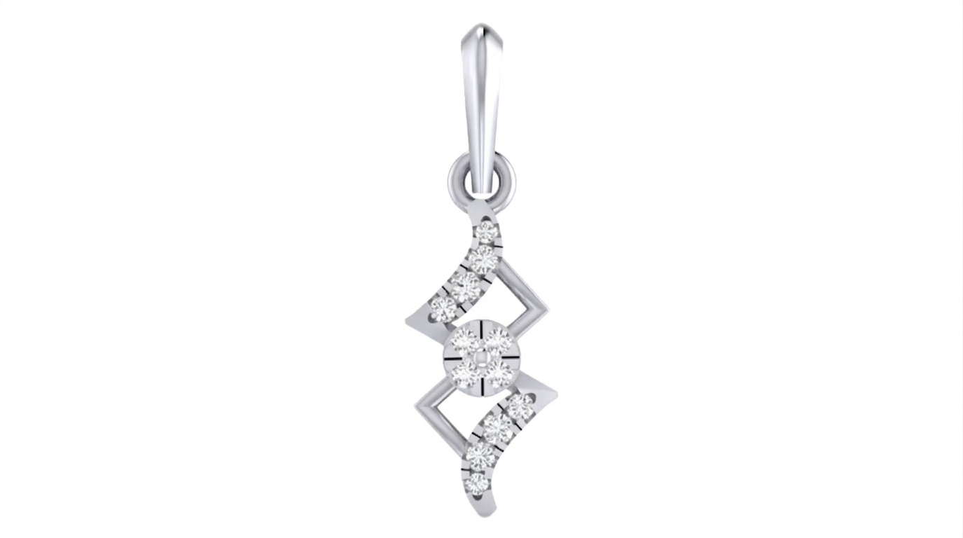 Gold & Diamond Vertical Wave Pendant Set KRC40567