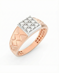 18K Gold & Diamond Band Ring For Men KRC60260