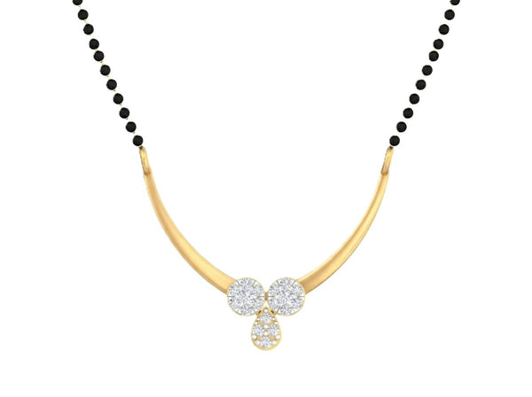 Gold & Diamond Modern Floral Mangalsutra For Women KRB50024
