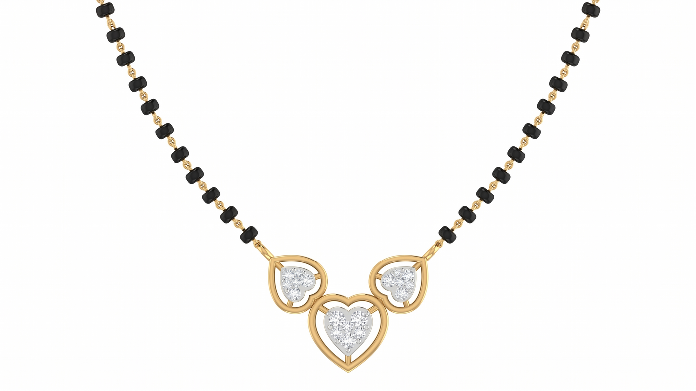 Gold & Diamond Heart Mangalsutra For Women KRC50109