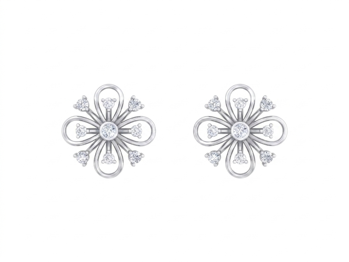 White Gold Diamond Earring | under 40k 