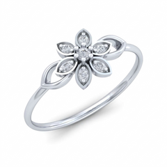 18K Gold & Diamond Dailywear Ring For Women KRB10088